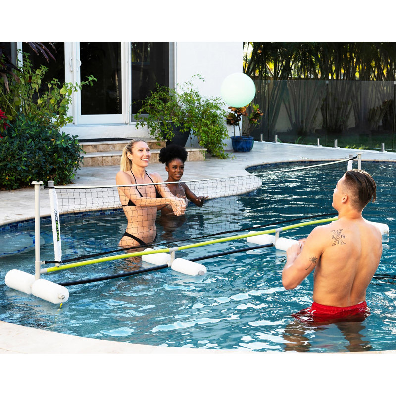 Backyard Hero Pool Volleyball Game 120 inch Floating Net 2 in 1 with Glow in The Dark Volleyball Reviews Wayfair